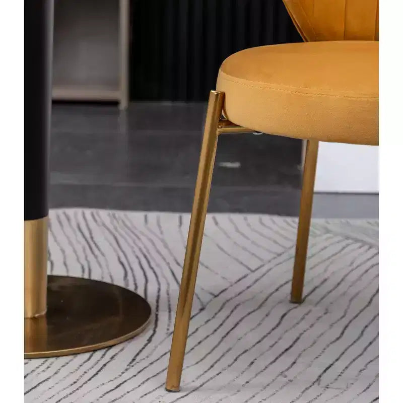 Roundhill Furniture Amoa – Ensemble de salle à manger contemporain, table ronde blanche et 4 chaises, 5 pièces