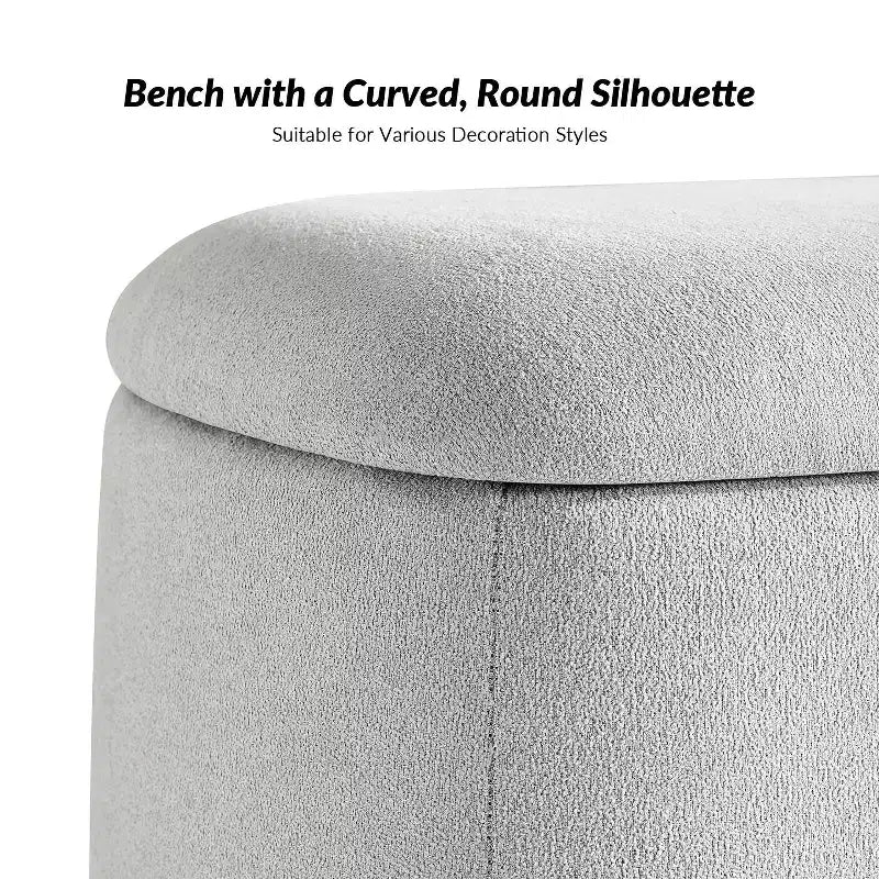 Oval Storage Bench with Solid Wood Legs