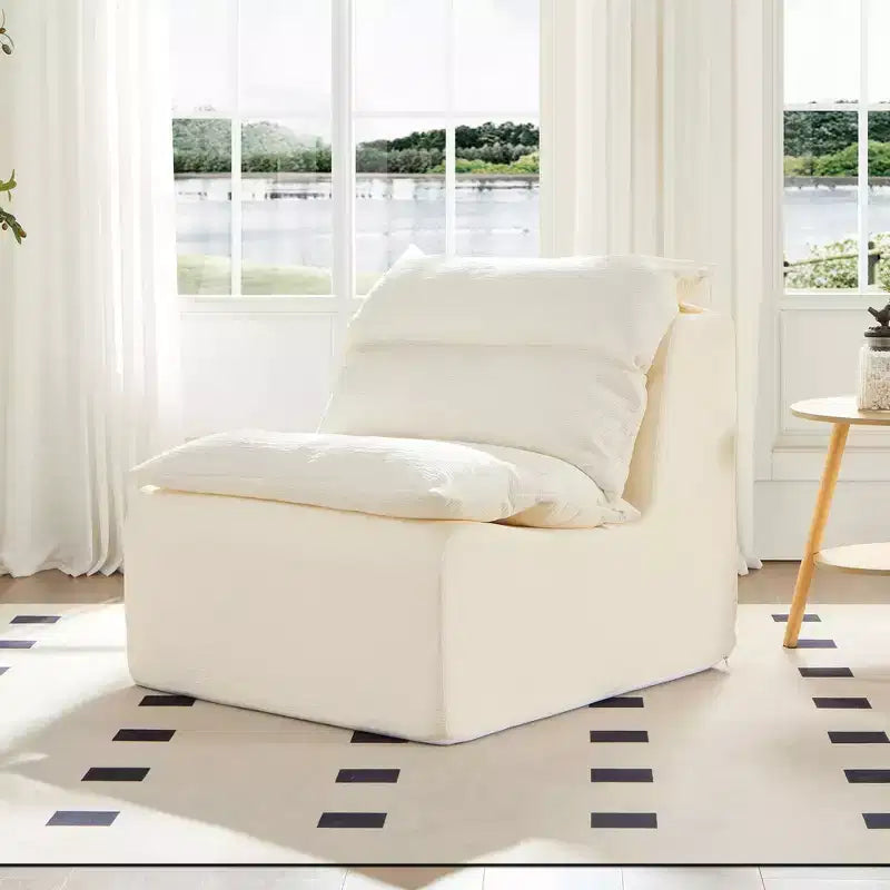 Armless Pure Foam Single Sofa Chair with Cushion