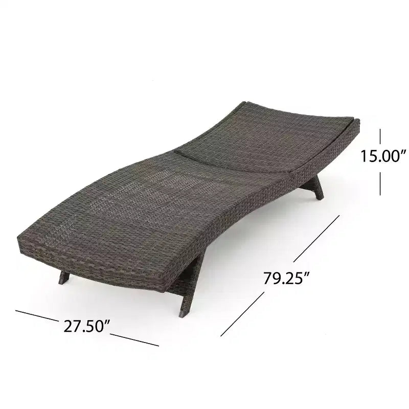 GDFStudio Thelma Ensemble 3 pièces de chaises longues d'extérieur en osier, moka mélangé