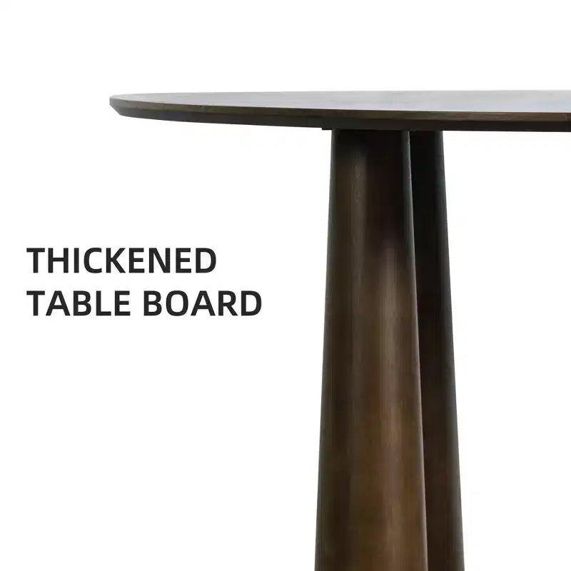 45" Round Wood Dining Table with 4 Legs, Modern Kitchen Table for 4 People
