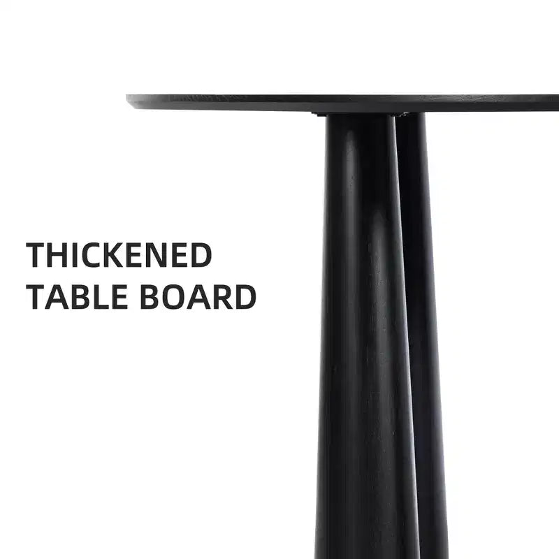 45" Round Wood Dining Table with 4 Legs, Modern Kitchen Table for 4 People