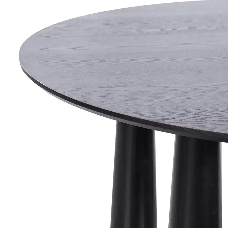 45" Round Wood Dining Table with 4 Legs, Modern Kitchen Table for 4 People