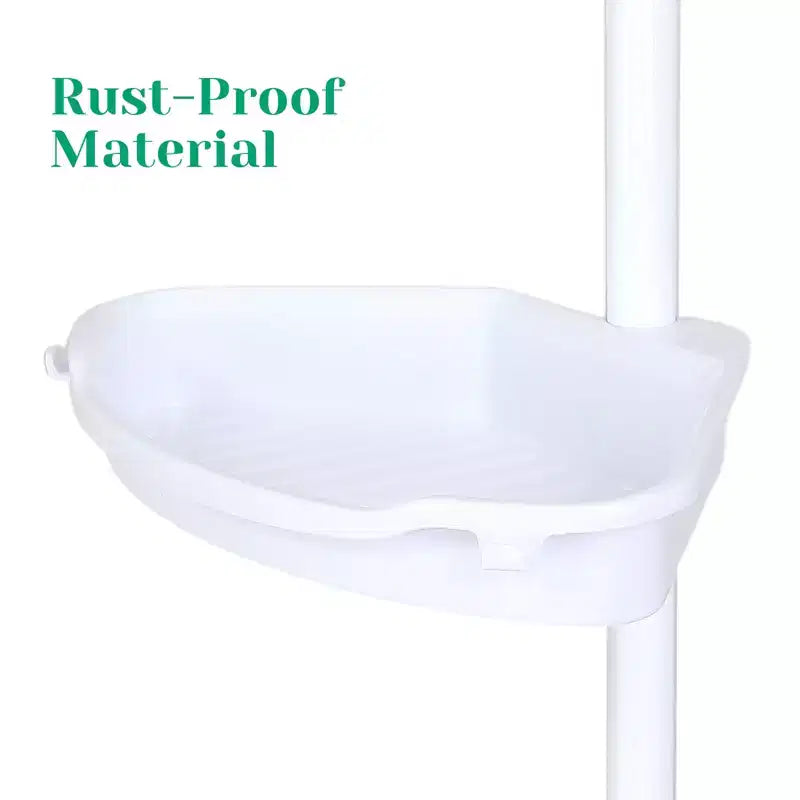 Corner Shower Caddy, Rust-Proof Bathroom Storage Organizer with 4-Tier Adjustable Shelves, 101.6–122 Inch