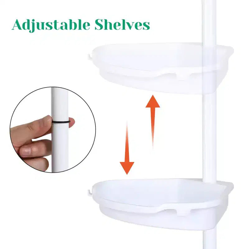 Corner Shower Caddy, Rust-Proof Bathroom Storage Organizer with 4-Tier Adjustable Shelves, 101.6–122 Inch