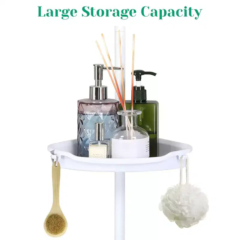 Corner Shower Caddy, Rust-Proof Bathroom Storage Organizer with 4-Tier Adjustable Shelves, 101.6–122 Inch