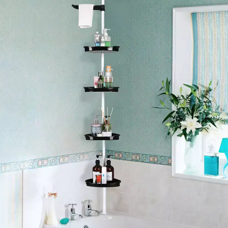 Corner Shower Caddy, Rust-Proof Bathroom Storage Organizer with 4-Tier Adjustable Shelves, 101.6–122 Inch