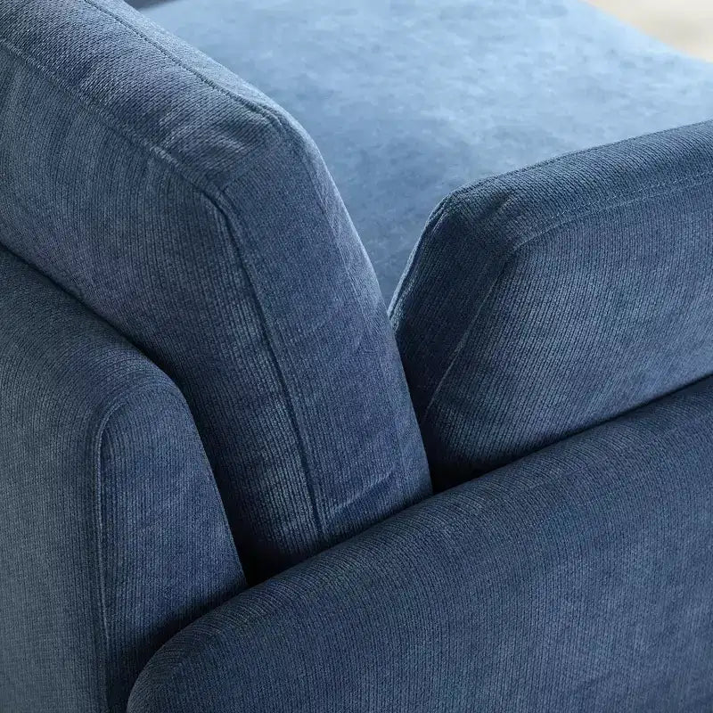 Modern Oversized Chenille Colorblock Single Sofa Chair with Pillows