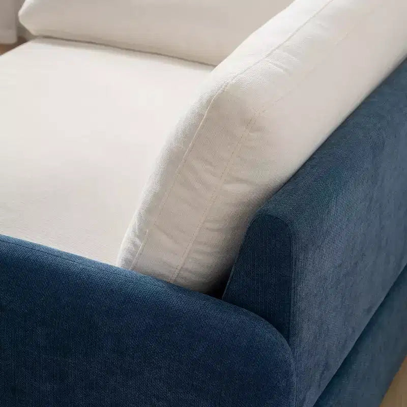 Modern Oversized Chenille Colorblock Single Sofa Chair with Pillows