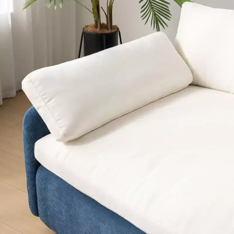 Modern Oversized Chenille Colorblock Single Sofa Chair with Pillows