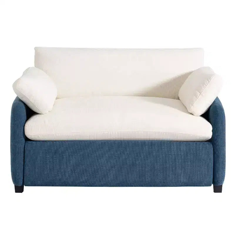 Modern Oversized Chenille Colorblock Single Sofa Chair with Pillows