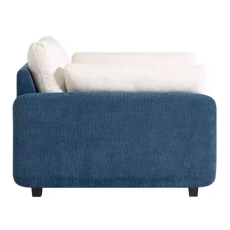Modern Oversized Chenille Colorblock Single Sofa Chair with Pillows