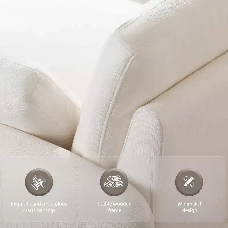 Modern Oversized Chenille Colorblock Single Sofa Chair with Pillows