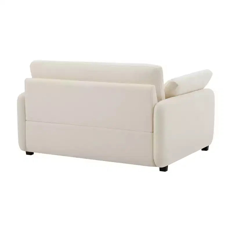 Modern Oversized Chenille Colorblock Single Sofa Chair with Pillows