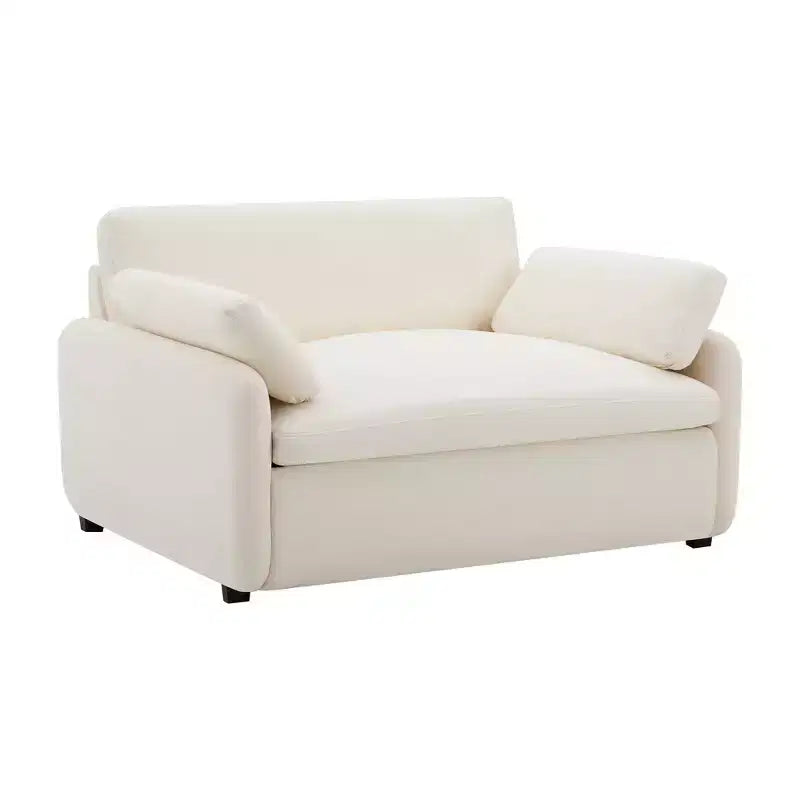 Modern Oversized Chenille Colorblock Single Sofa Chair with Pillows