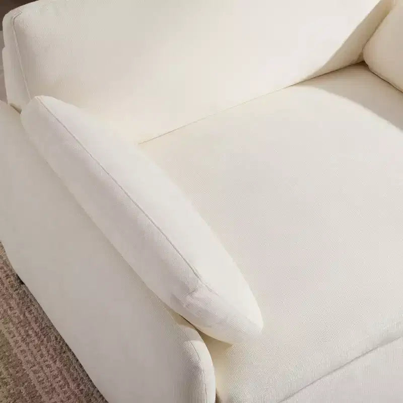 Modern Oversized Chenille Colorblock Single Sofa Chair with Pillows