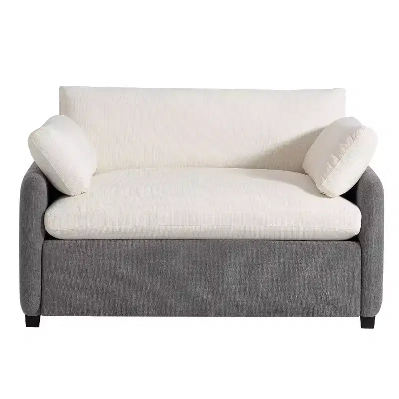 Modern Oversized Chenille Colorblock Single Sofa Chair with Pillows