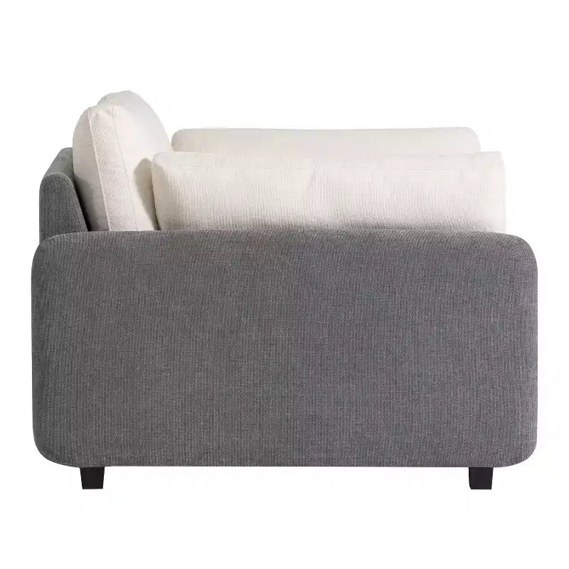 Modern Oversized Chenille Colorblock Single Sofa Chair with Pillows