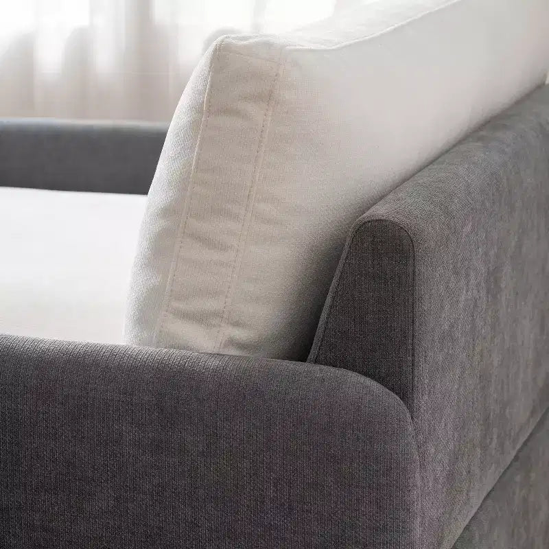 Modern Oversized Chenille Colorblock Single Sofa Chair with Pillows