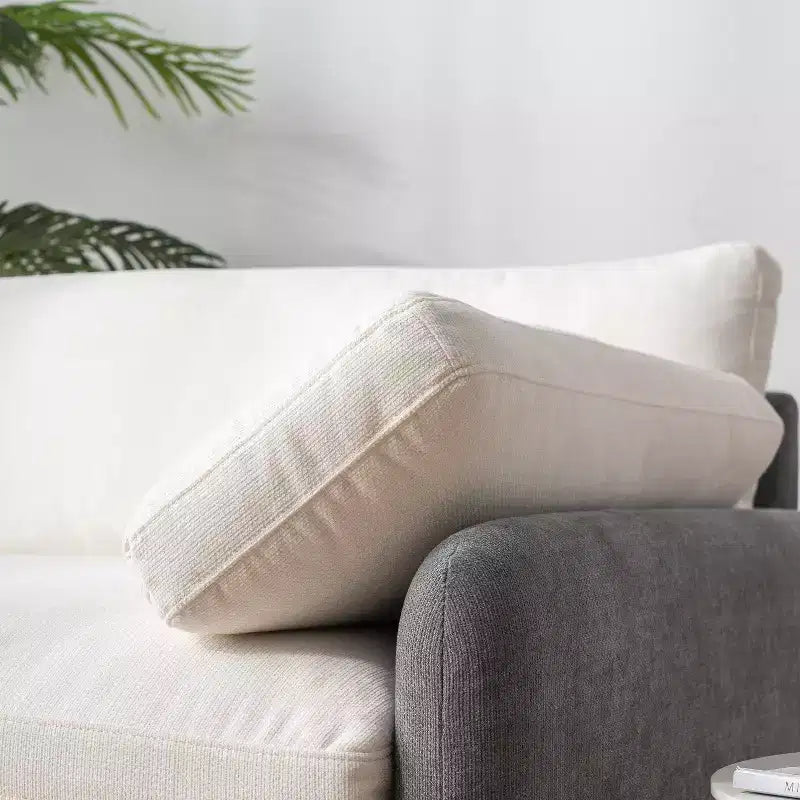 Modern Oversized Chenille Colorblock Single Sofa Chair with Pillows