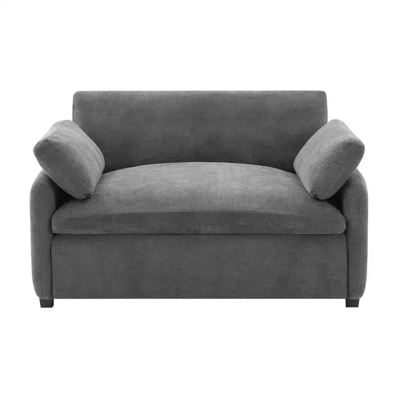 Modern Oversized Chenille Colorblock Single Sofa Chair with Pillows
