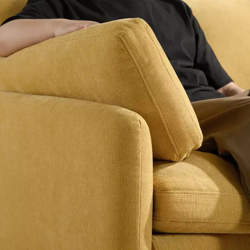 Modern Oversized Chenille Colorblock Single Sofa Chair with Pillows