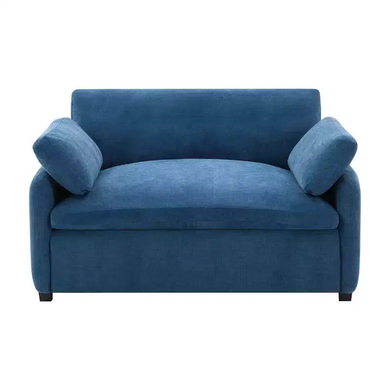 Modern Oversized Chenille Colorblock Single Sofa Chair with Pillows