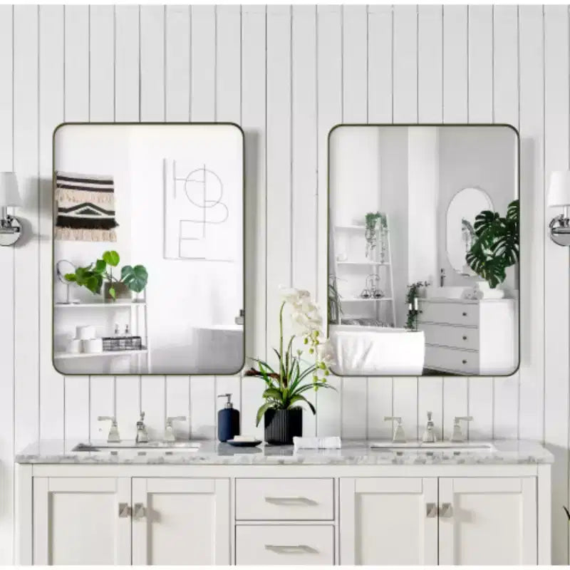 24x36 Black Rectangular Wall Mirror with Metal Frame