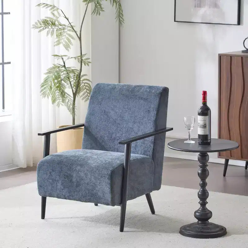 Modern Upholstered Iron Club Chair