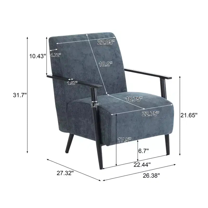 Modern Upholstered Iron Club Chair