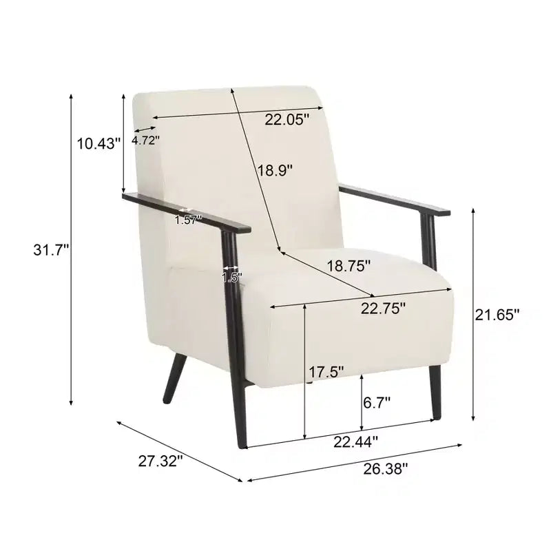 Modern Upholstered Iron Club Chair