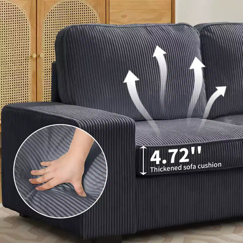 85" Wider Loveseat Sofa Couch, Corduroy Couch for Small Space