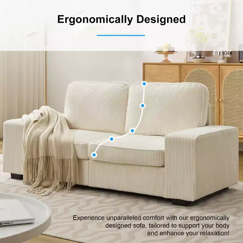 85" Wider Loveseat Sofa Couch, Corduroy Couch for Small Space