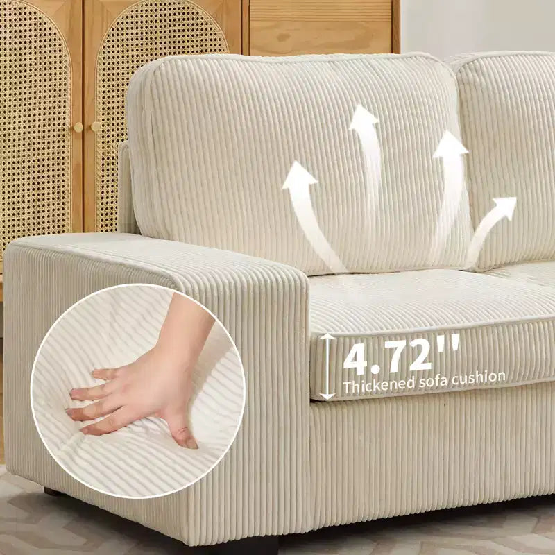 85" Wider Loveseat Sofa Couch, Corduroy Couch for Small Space