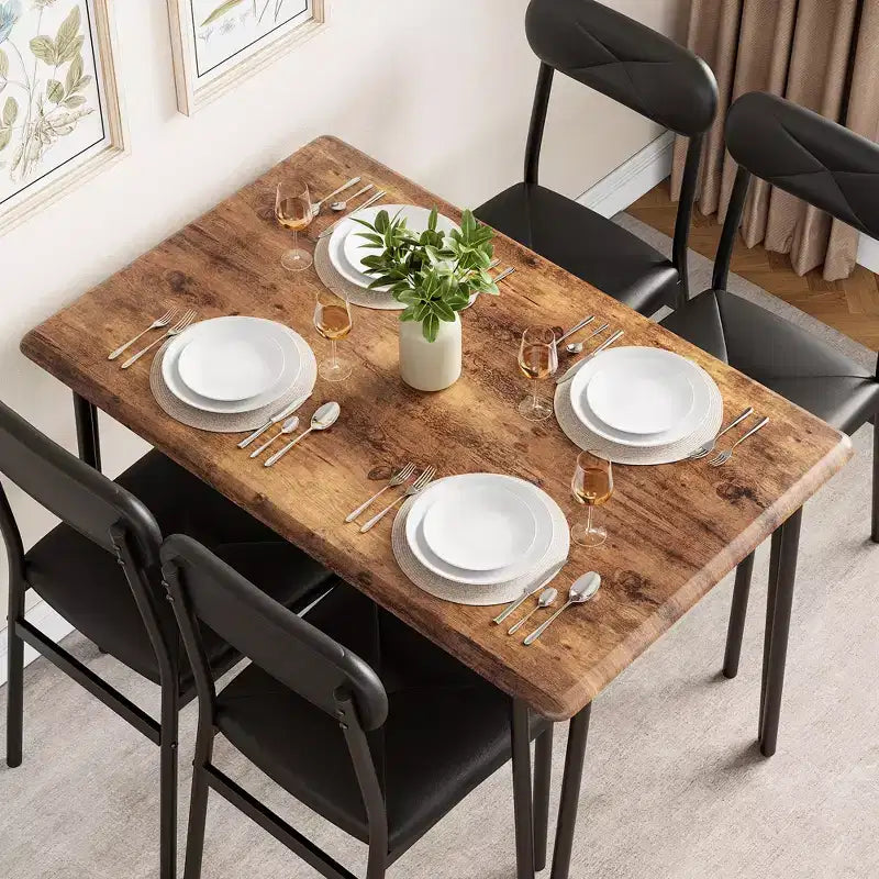 Ensemble de salle à manger 5 pièces pour 4 personnes, Table et chaises de cuisine pour 4 personnes, Ensemble de table de salle à manger moderne, Ensemble de table de dîner pour 4 personnes