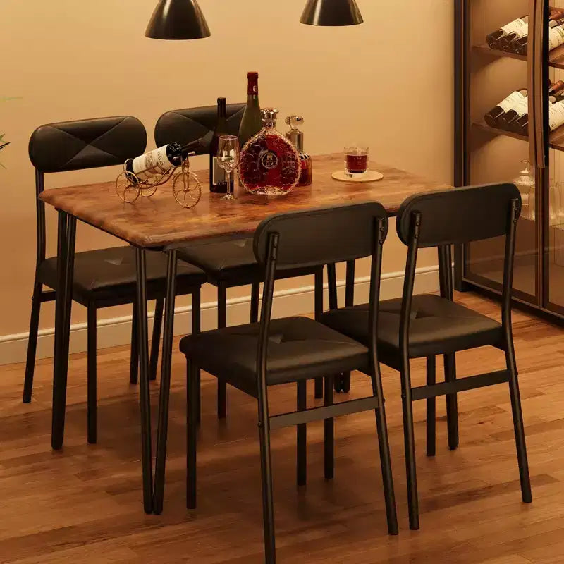 Ensemble de salle à manger 5 pièces pour 4 personnes, Table et chaises de cuisine pour 4 personnes, Ensemble de table de salle à manger moderne, Ensemble de table de dîner pour 4 personnes