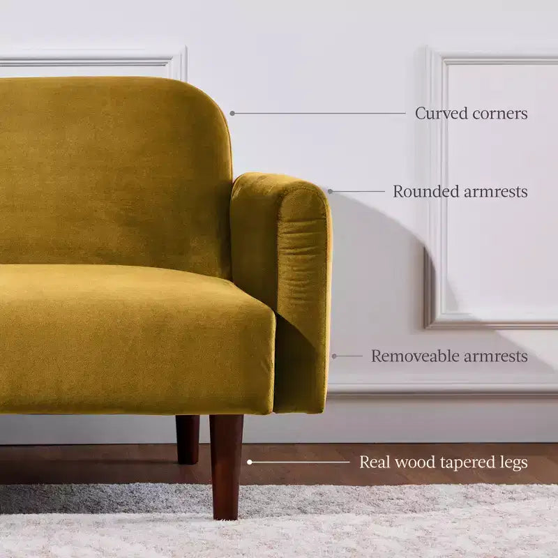 Futon convertible incurvé Best Choice Products, lit de repos à dossier divisé en velours