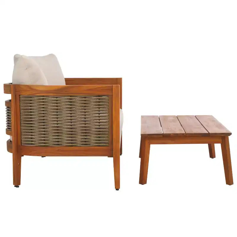 Ensemble de patio table et chaises Amanda - Intérieur/Extérieur - PAT7090 - Naturel/Taupe - Safavieh