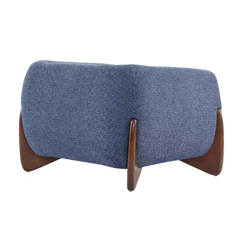Birch Wood Boucle Upholstered Club Chair