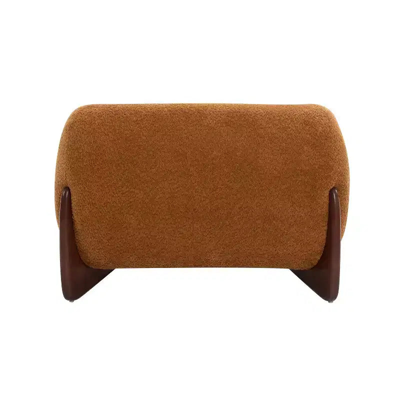 Birch Wood Boucle Upholstered Club Chair