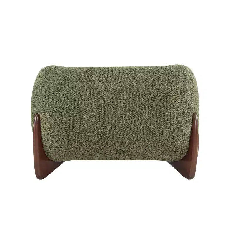 Birch Wood Boucle Upholstered Club Chair