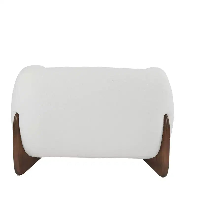 Birch Wood Boucle Upholstered Club Chair