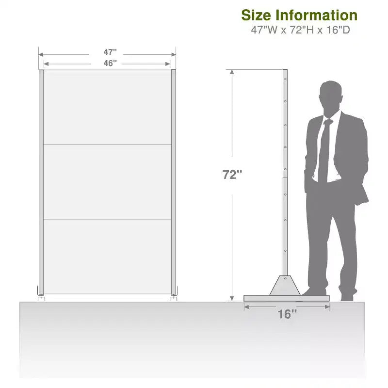 Black Galvanized Steel Louvered Partition Screen – Triple Width