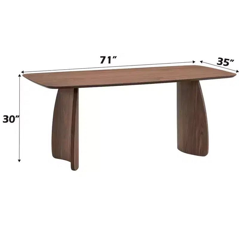 Rectangle 71" Wood Dining Table with Sculptural Legs
