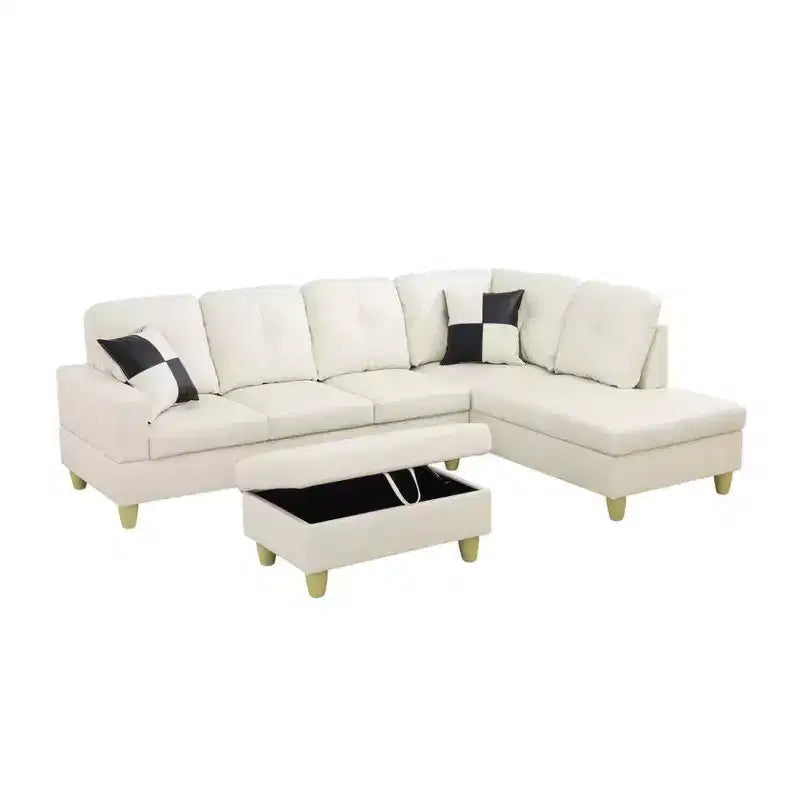 Transformez votre espace de vie avec notre élégant canapé d'angle en L Un confort et un style inégalés vous attendent