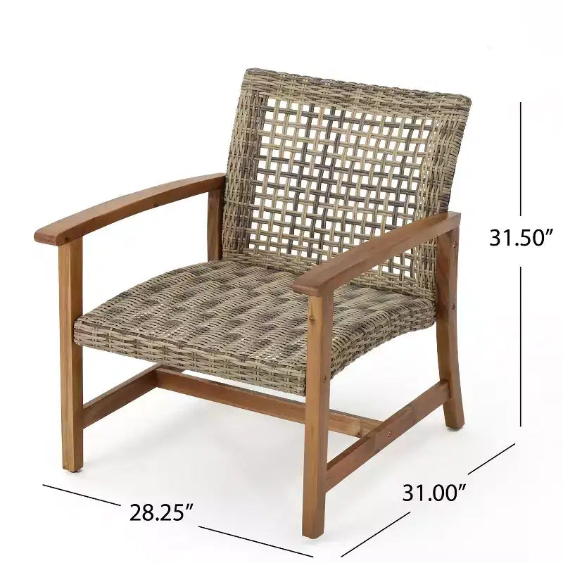 Christopher Knight Home Hampton Salon de jardin 6 places en bois d'acacia et osier