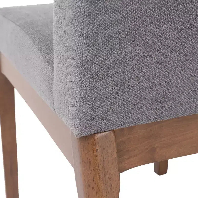 Ensemble de salle à manger 5 pièces avec 4 chaises rembourrées, style moderne du milieu du siècle, beige/gris+noyer-ModernLuxe