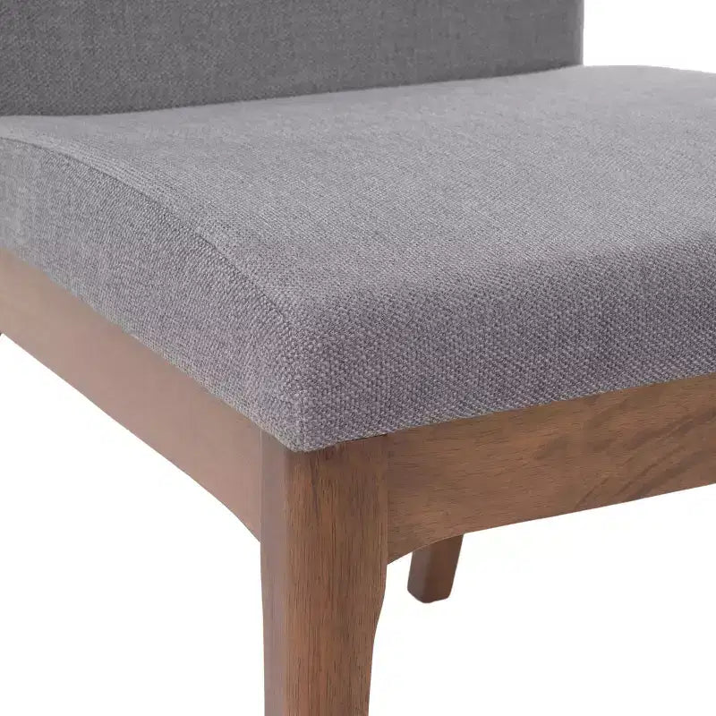Ensemble de salle à manger 5 pièces avec 4 chaises rembourrées, style moderne du milieu du siècle, beige/gris+noyer-ModernLuxe