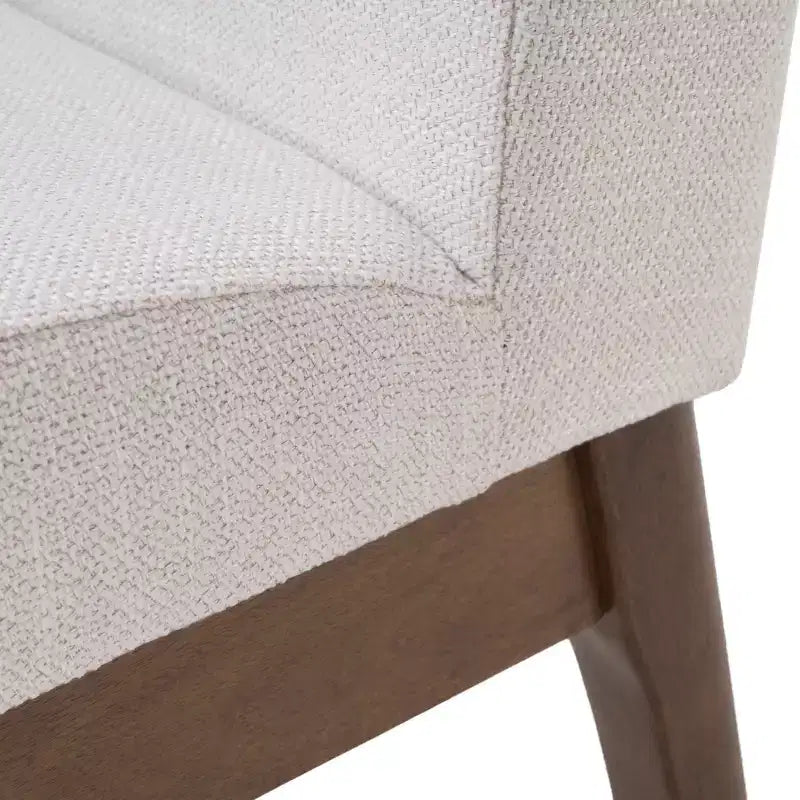 Ensemble de salle à manger 5 pièces avec 4 chaises rembourrées, style moderne du milieu du siècle, beige/gris+noyer-ModernLuxe