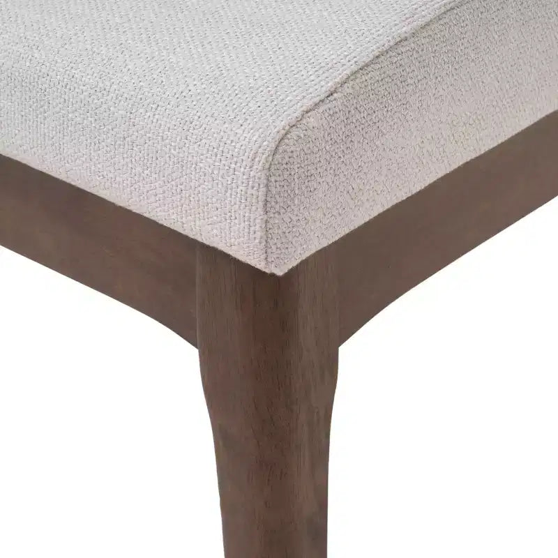 Ensemble de salle à manger 5 pièces avec 4 chaises rembourrées, style moderne du milieu du siècle, beige/gris+noyer-ModernLuxe